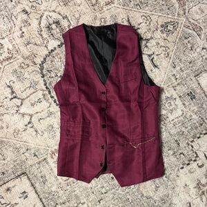 Burgundy Vest with Black Lining
